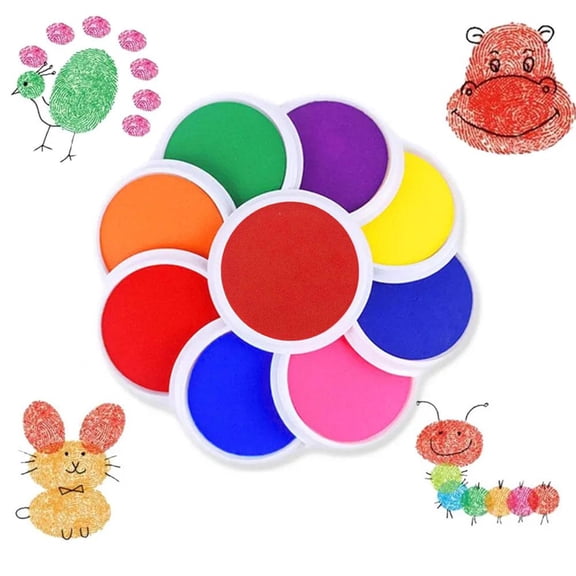 6 Pcs Hand Ink Pad Stamp Pad Washable Finger Palm Ink Colorful Graffiti Ink Pad for Children Kids