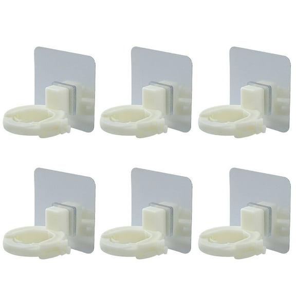 6 Pcs Hand Bottle Hangers with Soap Dispenser Holder and Clothes Hanging Rack, White, Multi-Purpose Bathroom and Kitchen Organizer