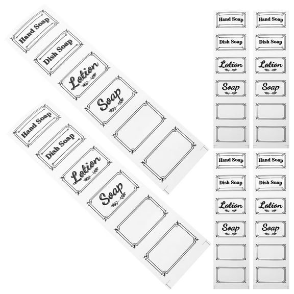 6 Pcs Hand Wash Dish Soap Labels Travel Shampoo Transparent Stickers
