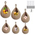 FANGNISN 6 Pack Collapsible Twine Fruit Storage Baskets, Hanging Fruit ...