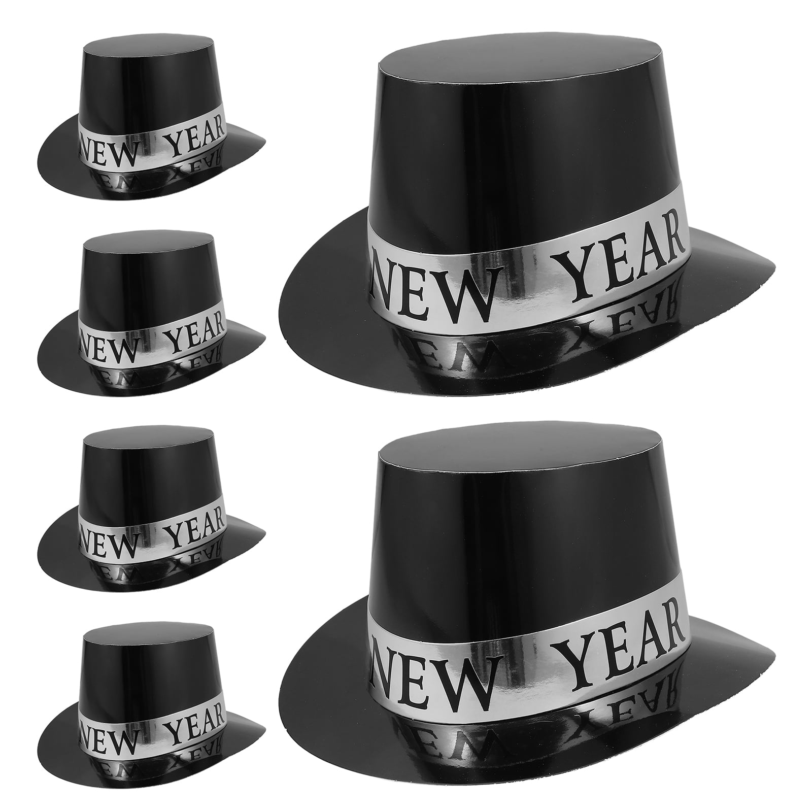 6 Pcs Happy New Years Decoration Hats Party for Adults Men Man Silver