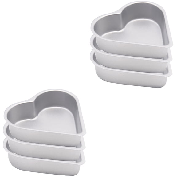 6 Pcs Heart Pudding Mold Cake Pan Baking Cake Molds Anti-sticking Baking Mold Pudding Molds Heart Baking Molds Child