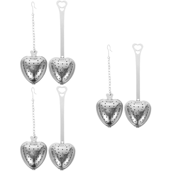 6 Pcs Heart Shaped Tea Glass Loose Tea Coffee Filter Household Tea Strainer Tea Infuser Tea Steeper Tea Accessory Office
