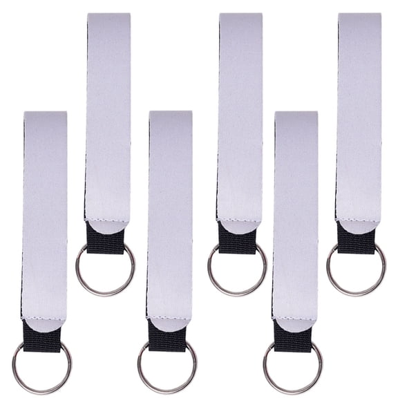 6 Pcs Heat Transfer Key Chain Keychains Lanyard Neoprene Wristlet Strap Blank The Gift Miss