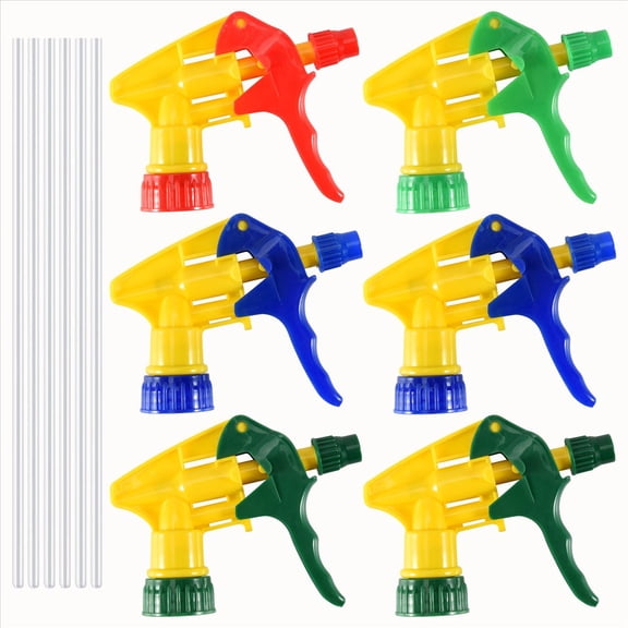 6 Pcs Heavy Duty Chemical Trigger Sprayer Bottle Nozzle Head