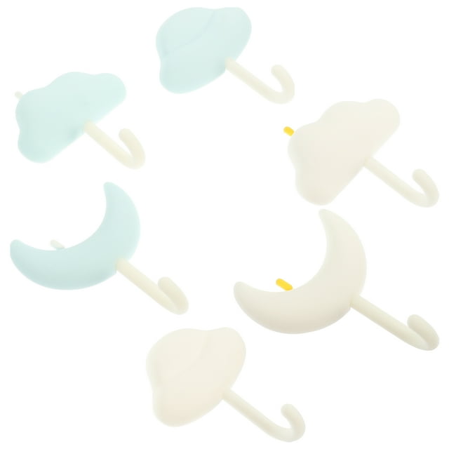 6 Pcs Heavy Duty Wall Hooks Door Behind Bathroom Clothes Rack Plastic