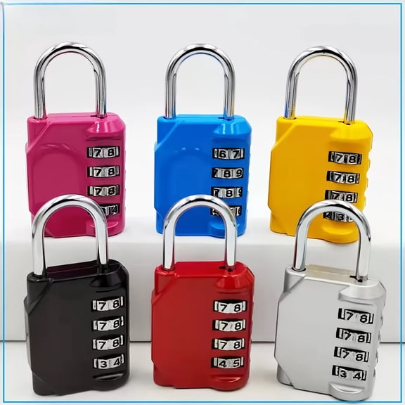 6 Pcs Heavy Duty Waterproof Resettable Combination Lock,One Hand Operation 4 Digit Metal Combination Padlock,Suitable for Gym Locker Cabinet Suitcase Fence Shed Outdoor Storage