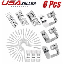 6Pcs Hemming Foot Kit - 3 Pcs Narrow Rolled Hem Sewing Machine Presser Foot