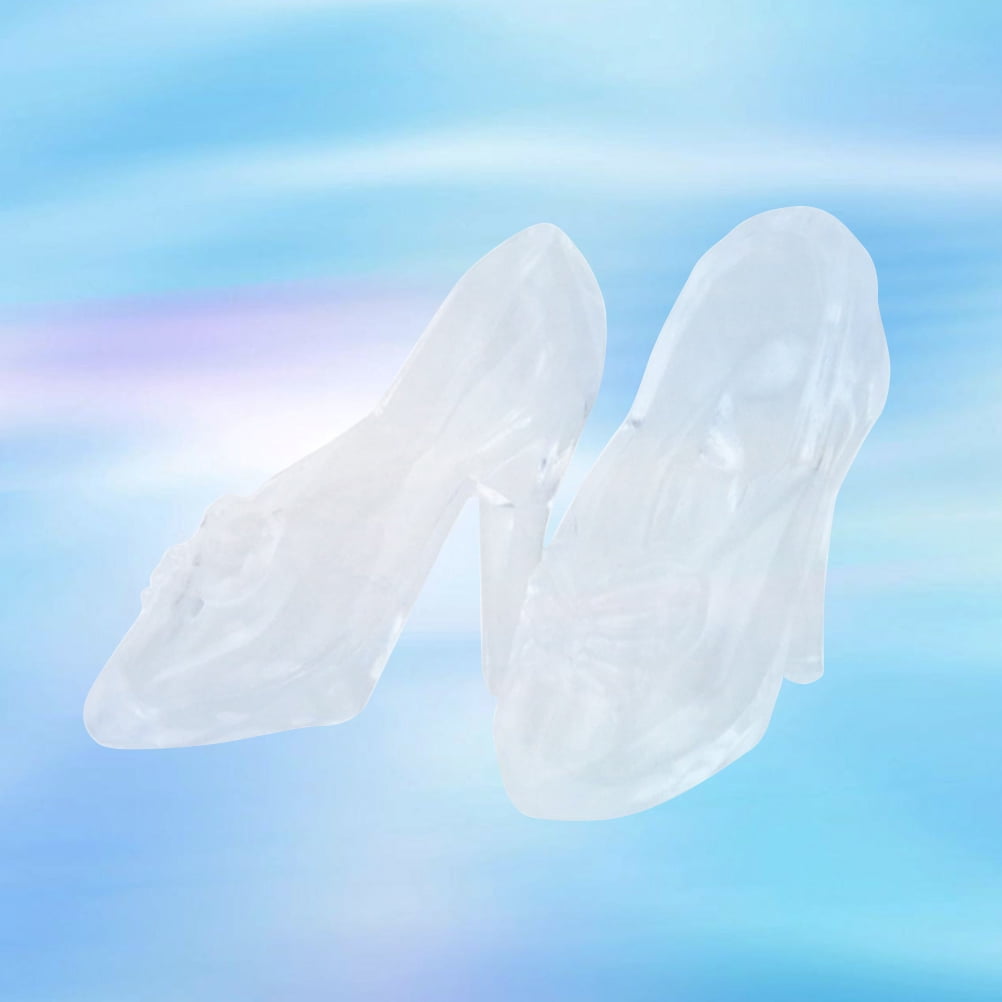 6 Pcs High Heels Transparent Shoes Transparent Mini Slipper The Wedding Clear Princess Shoes Cosplay Shoes