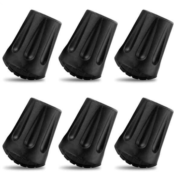 6 Pcs Hiking Pole Tips Hiking Accessories - Cane Rubber Tips Replacement Hiking Stick Grip Replacement Walking Cane Tips Hiking Poles for Hiking Gear Camping Accessories Hiking Sticks Trekking Poles