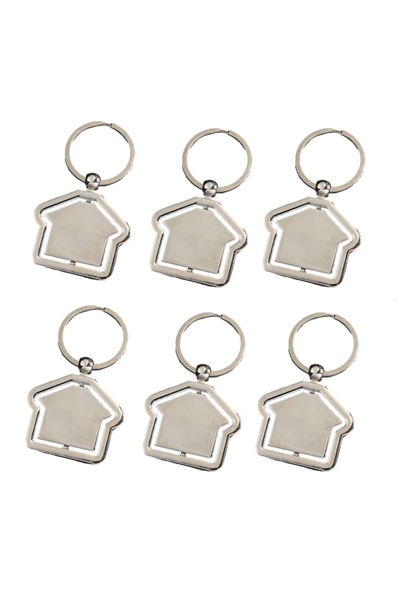 6 Pcs Home Keychains Car Keyrings House Shape Pendant Keychain Bag Decoration
