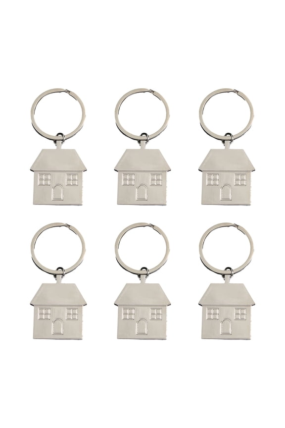 6 Pcs Home Keychains Car Keyrings House Shape Pendant Keychain House Shaped Key Chain for Bag Decoration