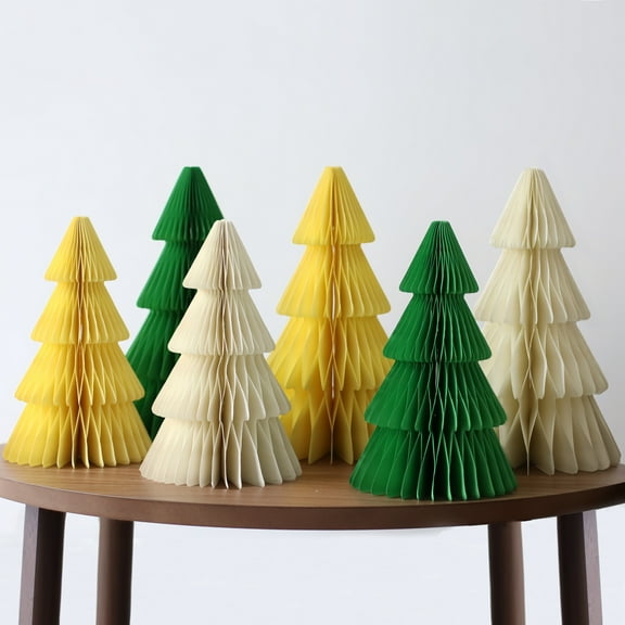 6 Pcs Honeycomb Paper Christmas Trees,3D Paper Trees Reusable Table Decoration for Home Decor Xmas Gift