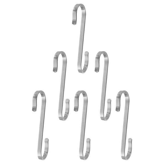 STRANDCHIC Kitchen Cabinet Hooks S Shape 304 Stainless Steel 6 Pieces for Home Organization