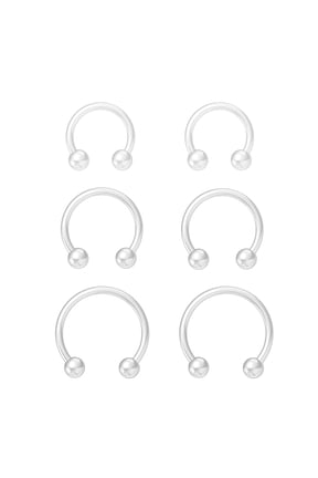 6 Pcs Hypoallergenic Clear Nose Rings, 16G Bioflex Septum Rings, Clear Piercing Retainers for Surgery, Body Piercing Jewelry for Women Girls Men, Lip Cartilage Tragus Earring Retainer, 10/12/14mm