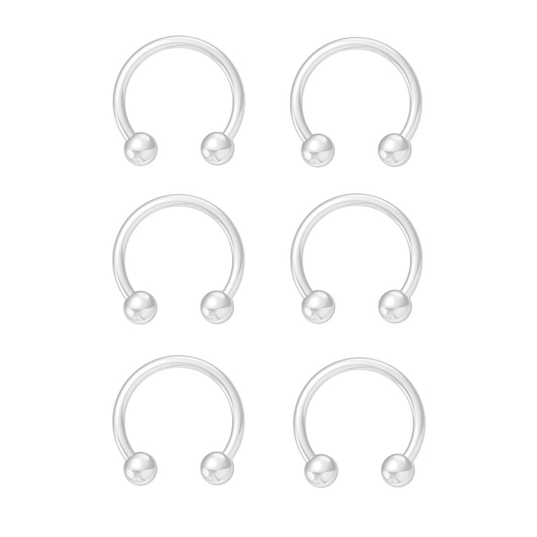 Pcs Hypoallergenic Clear Nose Rings, 16G Bioflex Septum Rings