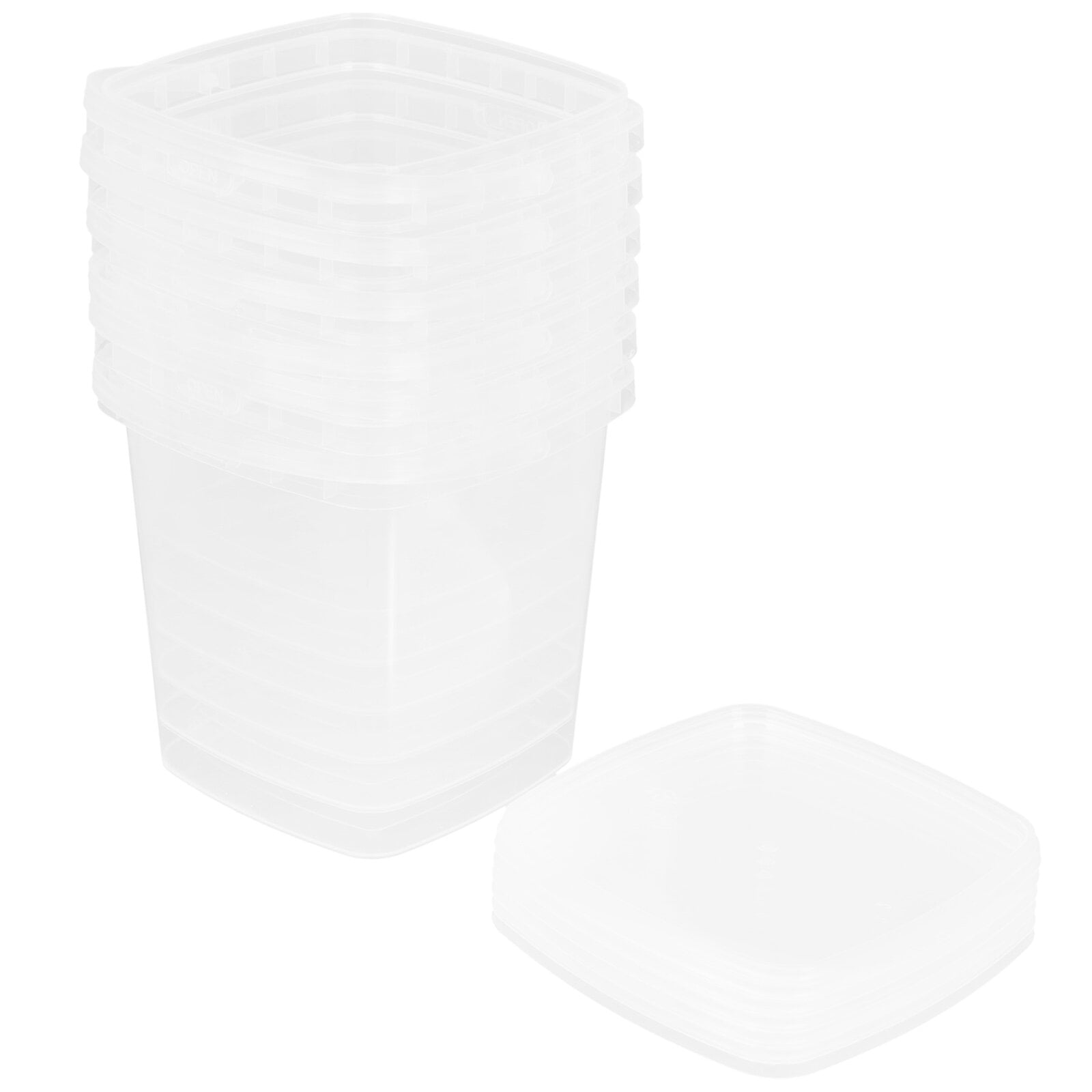 6 Pcs Ice Cream Bucket Square Storage for Small Plastic Containers