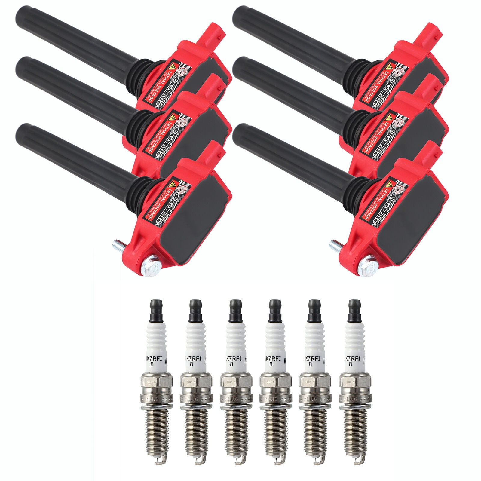 6PCS Ignition Coils and 6PCS Spark Plugs fits Chrysler Jeep