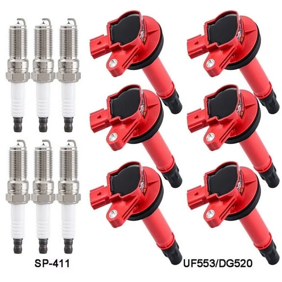 6 Pcs Ignition Coils and Spark Plug UF553 Compatible with 2007-2014 Mazda Ford Lincoln 3.5L