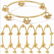 6 Pcs Indian Gold Ghungroo Latkan Bangles Set for Women