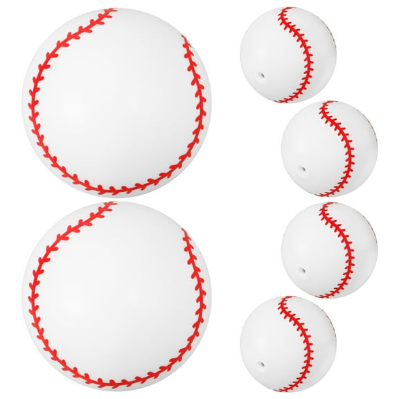 6 Pcs Inflatable Baseball Baseball Birthday Party Beach Toys Beach Ball Swimming Pool Toys White