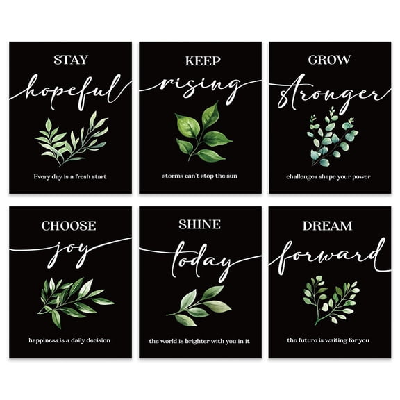 6 Pcs Inspirational Wall Art Office Decor Stay Hopeful Choose Joy Aesthetic Posters Positive Affirmations Quotes Poster Art