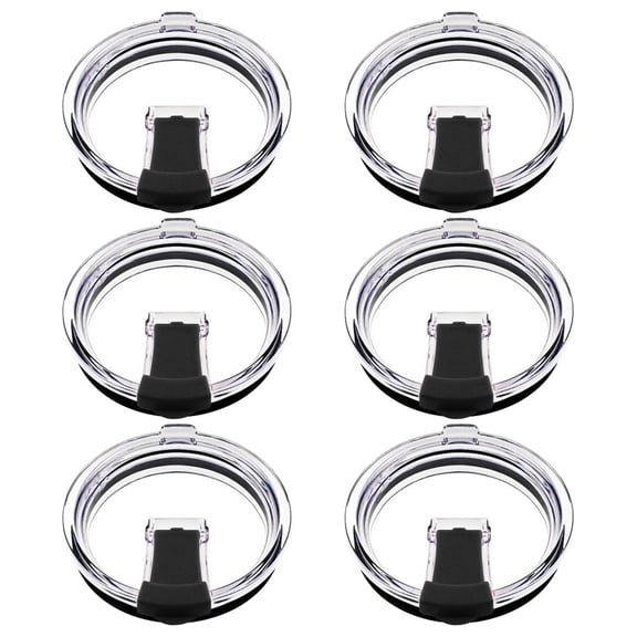 SILENRADAWN 6Pcs Reusable Plastic Mug Lids Leak Proof Travel Mug Lid Replacement for Tumbler Cups