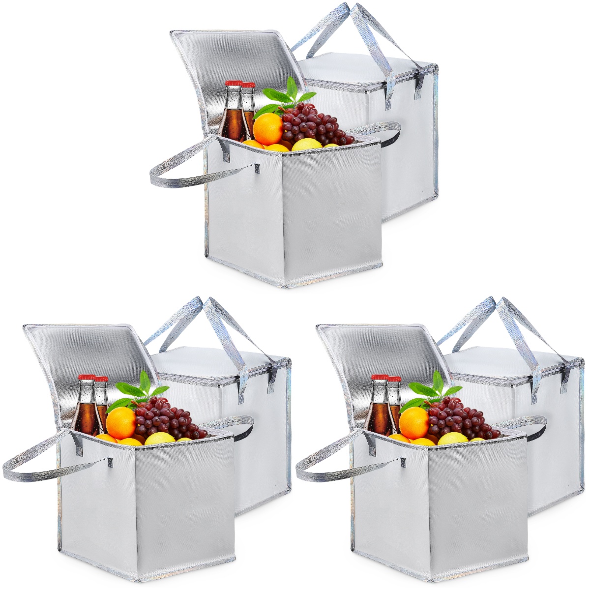 6 Pcs Insulated Shopping Bags for Groceries Food Delivery Cooler and