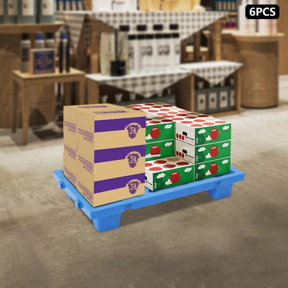 6 Pcs Interlocking Storage Plastic Pallets Rectangular Pallets 100kg/220.46lbs