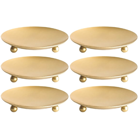 6 Pcs Iron Candle Plate Centerpiece Display Tray Creative Wedding Candlestick