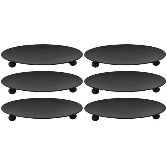 Raindrops 6Pcs Iron Candle Plate Tray Metal Candlestick Support Stand