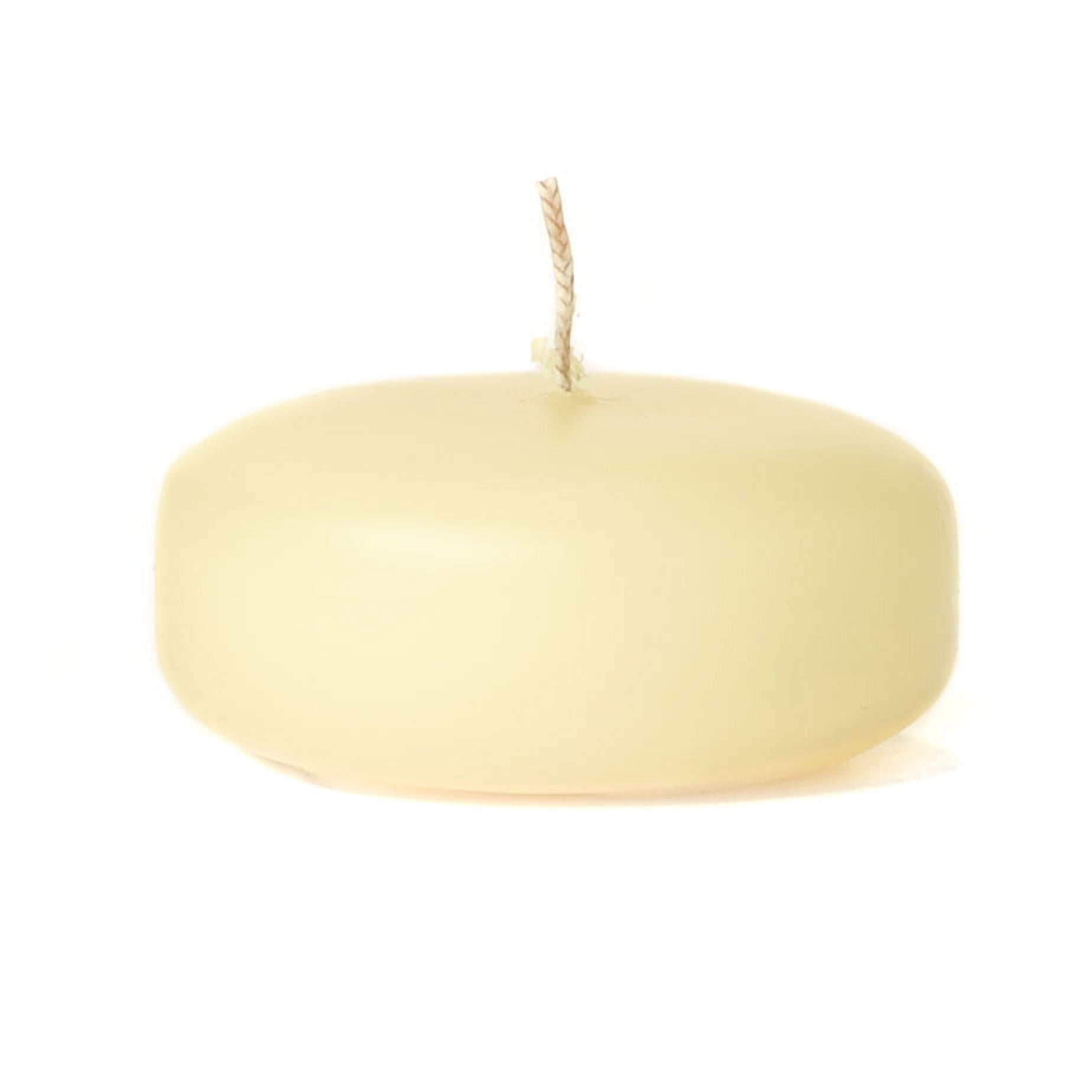 6 Pcs Ivory Floating Candles Small Disk 2.38 in. diameter x 1 in. tall