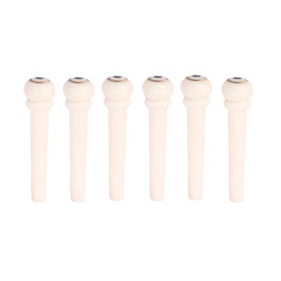 Homoyoyo Guitar Bridge Pins Bone Ivory Strengthen Sweep Picking Volume 6pcs