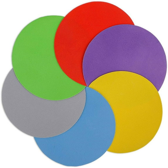 6 Pcs Jar Opener Pads,Rubber Jar Opener Bottle Gripper,Non Slip Round Can Gripper Pad,Kitchen Coasters Tool,Reusable Bottle Lids Openers Kit for Arthritis Weak Hands,6 Colors