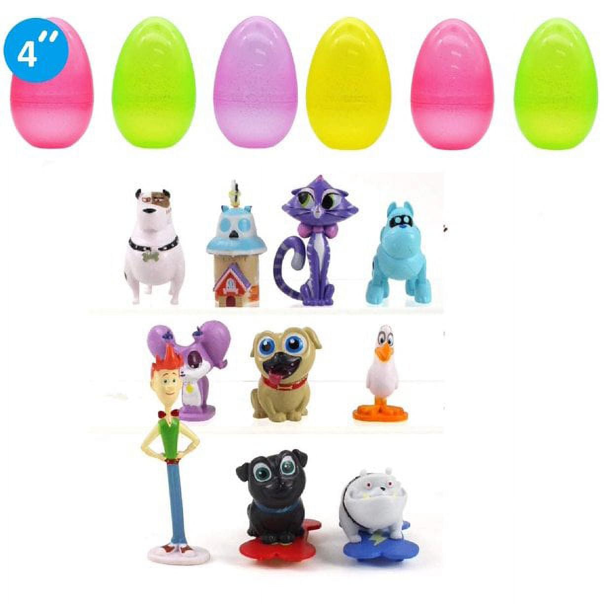 6 Pcs Jumbo Easter Eggs and 12 PCs Figure for Puppy Pal Dog Toy Set!