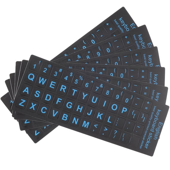 6-Pack Replacement Keyboard Stickers for Laptop and Computer Keyboards, Durable and Easy to Apply