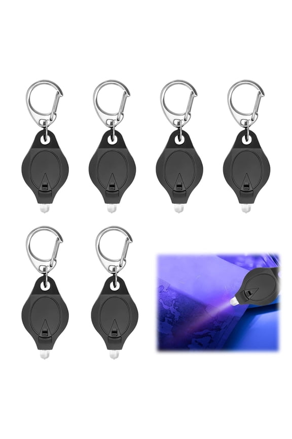 6 Pcs Keychain UV Light Blacklight Money Checker LED Keychain Flashlight Portable Flashlight Note Checker