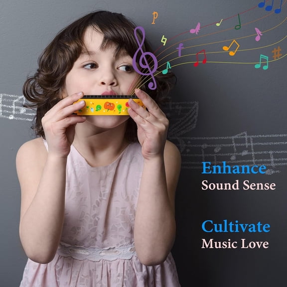 6 Pcs Kids Harmonica, 16 Hole Cartoon Harmonica for Children Birthday Party Gift, Beginner Instrument