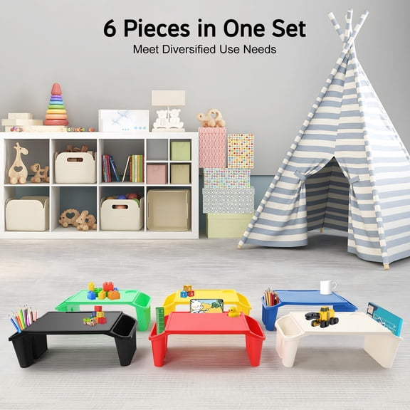 6 Pcs Kids Lap Desk Tray, Lap Desks, Lap Desk Tray For Homes, Schools, Classes, Nurseries, Kindergartens