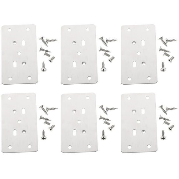 6 Pcs Kitchen Cabinet Hinges Repair Plate Furniture Tools Hidden Door Hole Cover Cupboard
