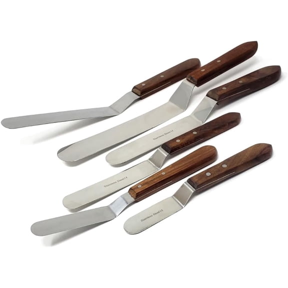6 Pcs Kitchen Spatula For Frosting Icing 3" - 8" Blade Offset Cake Spatula Stainless Steel Icing Spreader Knife, Decorating Spatula Cake Scraper Smoother