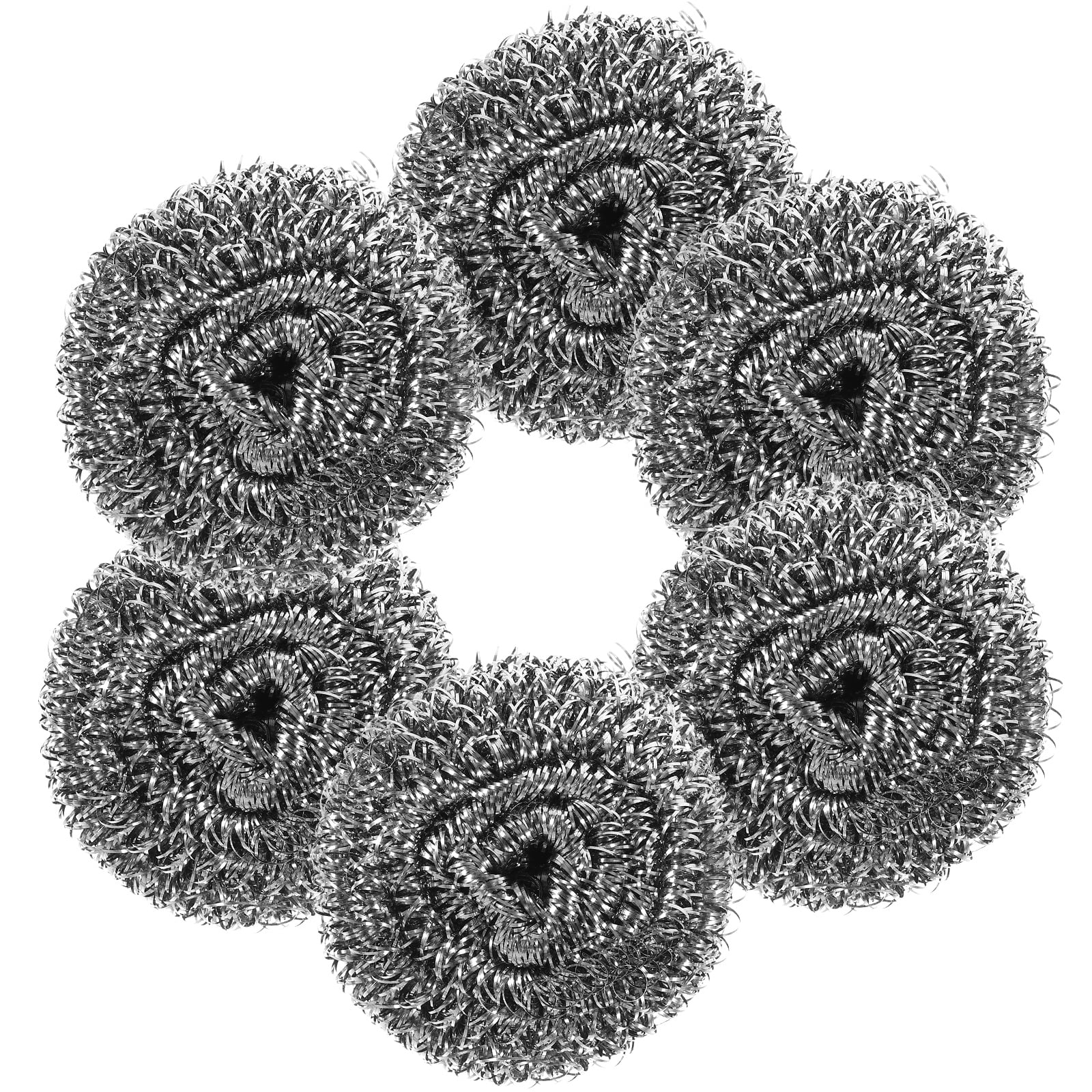 6 Pcs Kitchen Steel Wool Cutlery Wire Wool for Metal Pan Scrubber Pots Scrubber Metal Sponge