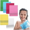 thumbnail image 1 of 6 Pcs Korean Exfoliating Washcloth, Asian Exfoliating Mitt Bath Glove Washcloth Colorful Exfoliating Cloth Skincare Exfoliating Scrub Bath Cloth for Removing Dry Dead Skin (6 Colors), 1 of 7