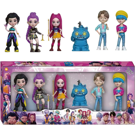 6 Pcs Korean Idol Anime Action Figures Set, Exquisite PVC Mini Character Figurines for Desk Decor, Collector Display, Christmas Birthday Gift for Fans