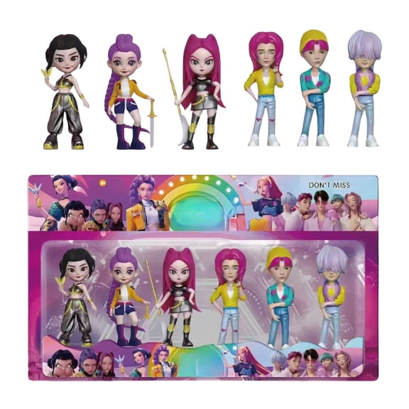 6 Pcs Korean Idol Anime Action Figures Set, Exquisite PVC Mini Character Figurines for Desk Decor, Collector Display, Christmas Birthday Gift for Fans