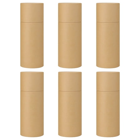 6 Pcs Kraft Paper Tubes, 15ml/20ml Empty Refillable Containers for Essential Oils & Deodorant, Biodegradable Eco-Friendly Roller Bottles