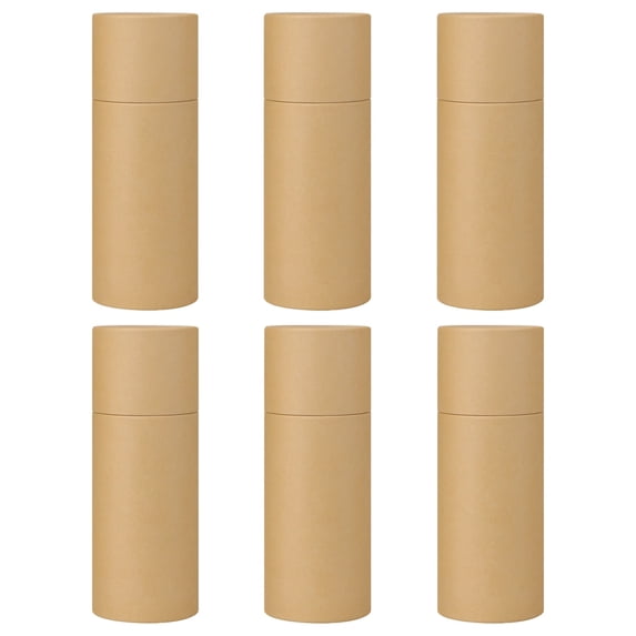 6 Pcs Kraft Paper Tubes, 15ml/20ml Empty Refillable Containers for Essential Oils & Deodorant, Biodegradable Eco-Friendly Roller Bottles
