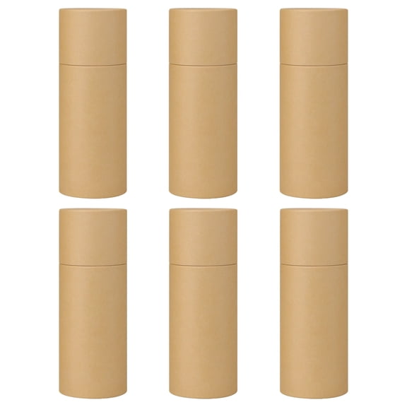 6 Pcs Kraft Paper Tubes, 15ml/20ml Empty Refillable Containers for Essential Oils & Deodorant, Biodegradable Eco-Friendly Roller Bottles