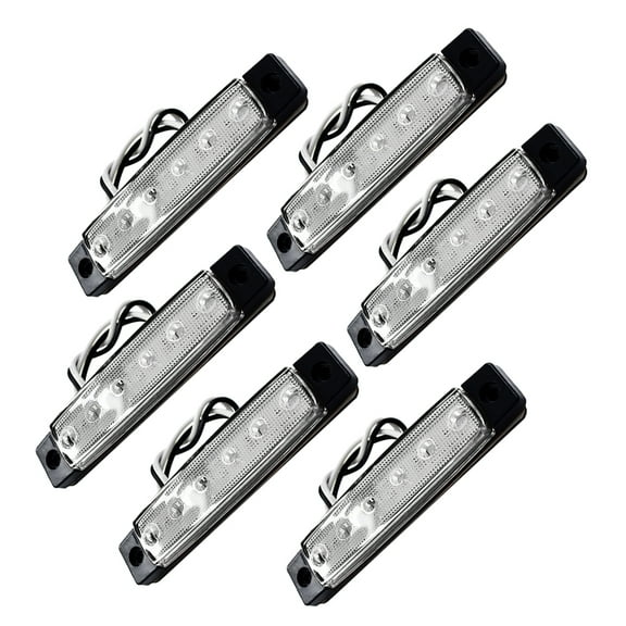 6 Pcs LED Stern Lights for Boats Kayak Pontoon Strip Baby White