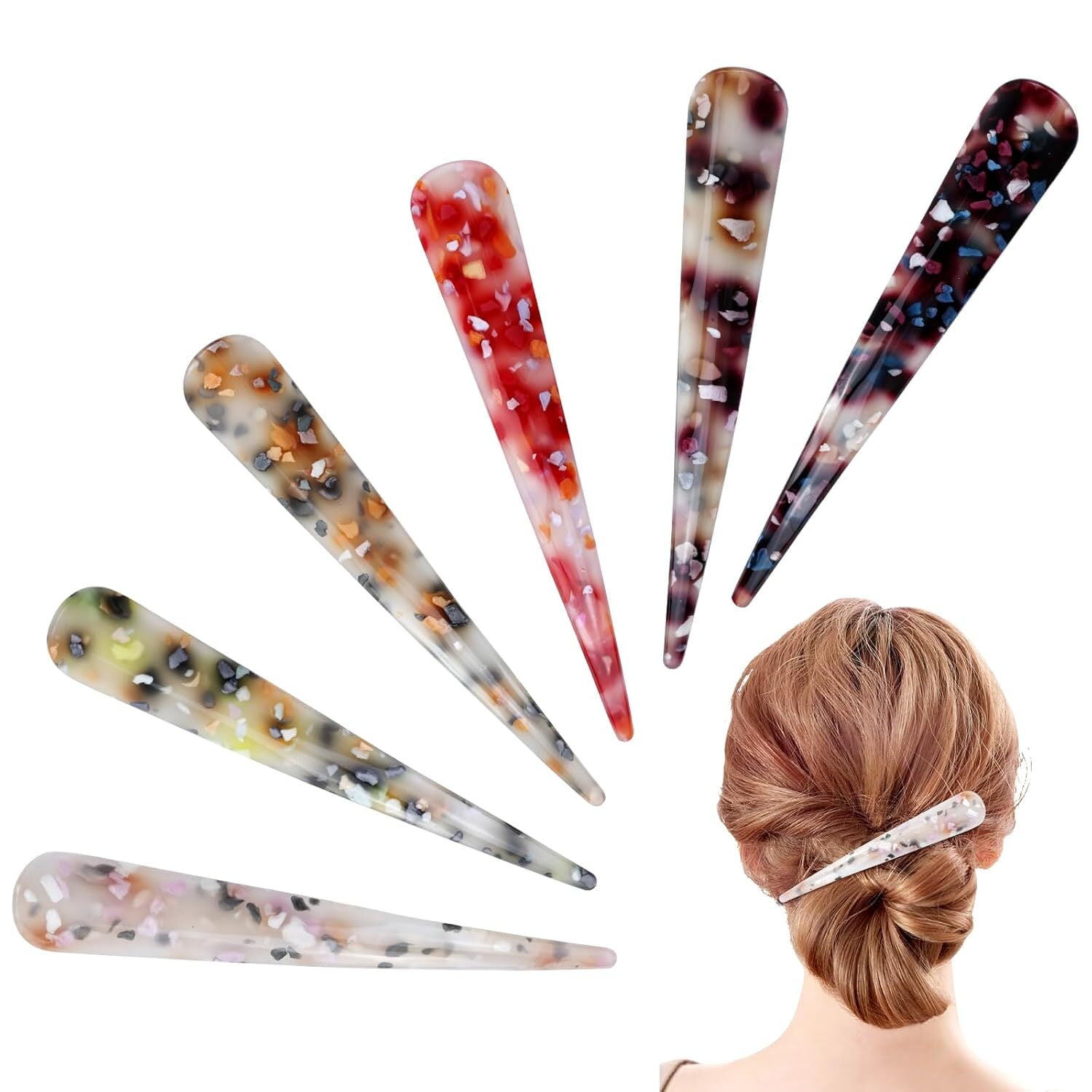 6 Pcs Large Alligator Hair Clips for Styling Salon Sectioning, 5.5 inch Non-Slip Duckbill Metal Clips for Women Thick and Thin Hair, BPink
